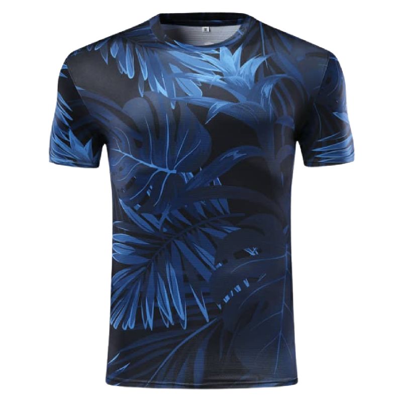 Men's Tropical Print Running Fitness T-Shirt.