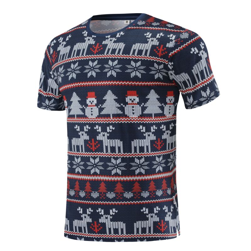 REdbEAR Sports Mens Short Sleeve Christmas Jumper Running Fitness Technical-T Shirt  23