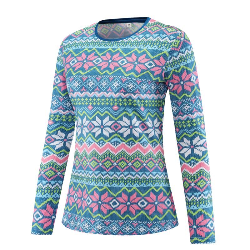 REdbEAR Sports Womens Long Sleeve Colourful Winter Running Top 