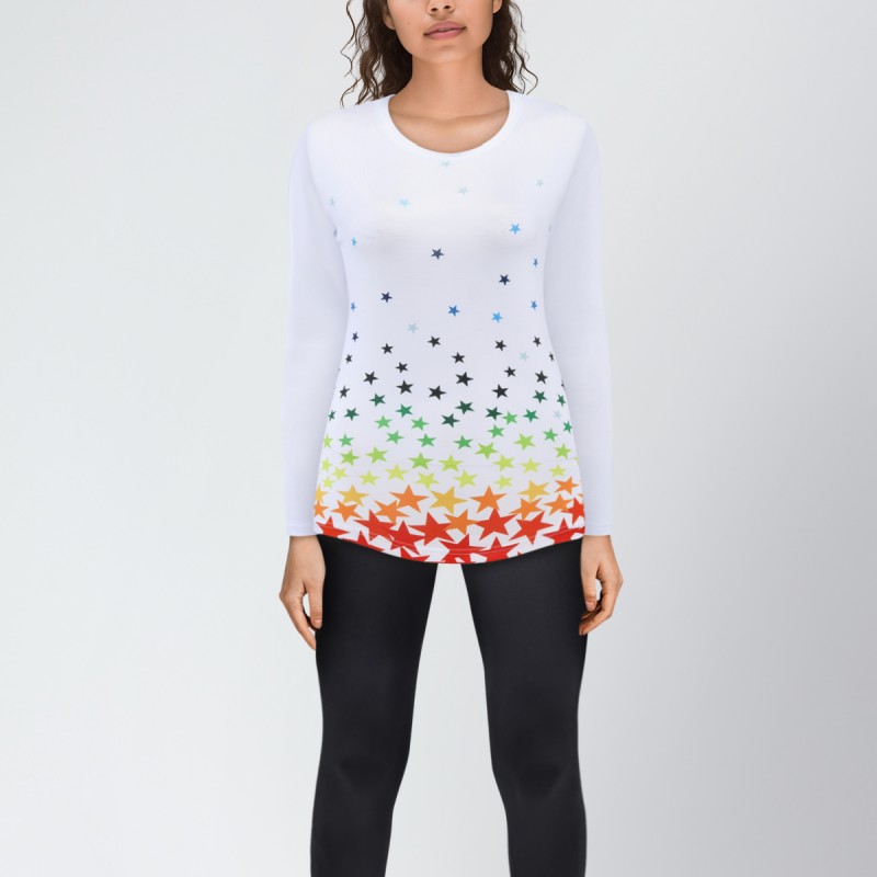 Redbear Sports Star Print Womens Long Sleeve 