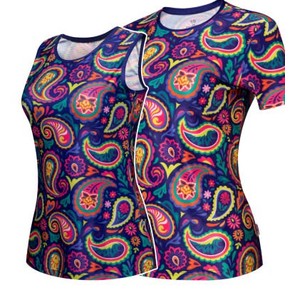 REdbEAR Sports Womens Summer Paisley Technical Soft Touch Top