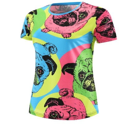 REdbEAR Sports Women's Short Sleeve Pug Life Running | Fitness Top