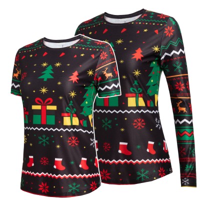 REdbEAR Sports Womens '25 Festive Xmas Technical Activewear Top