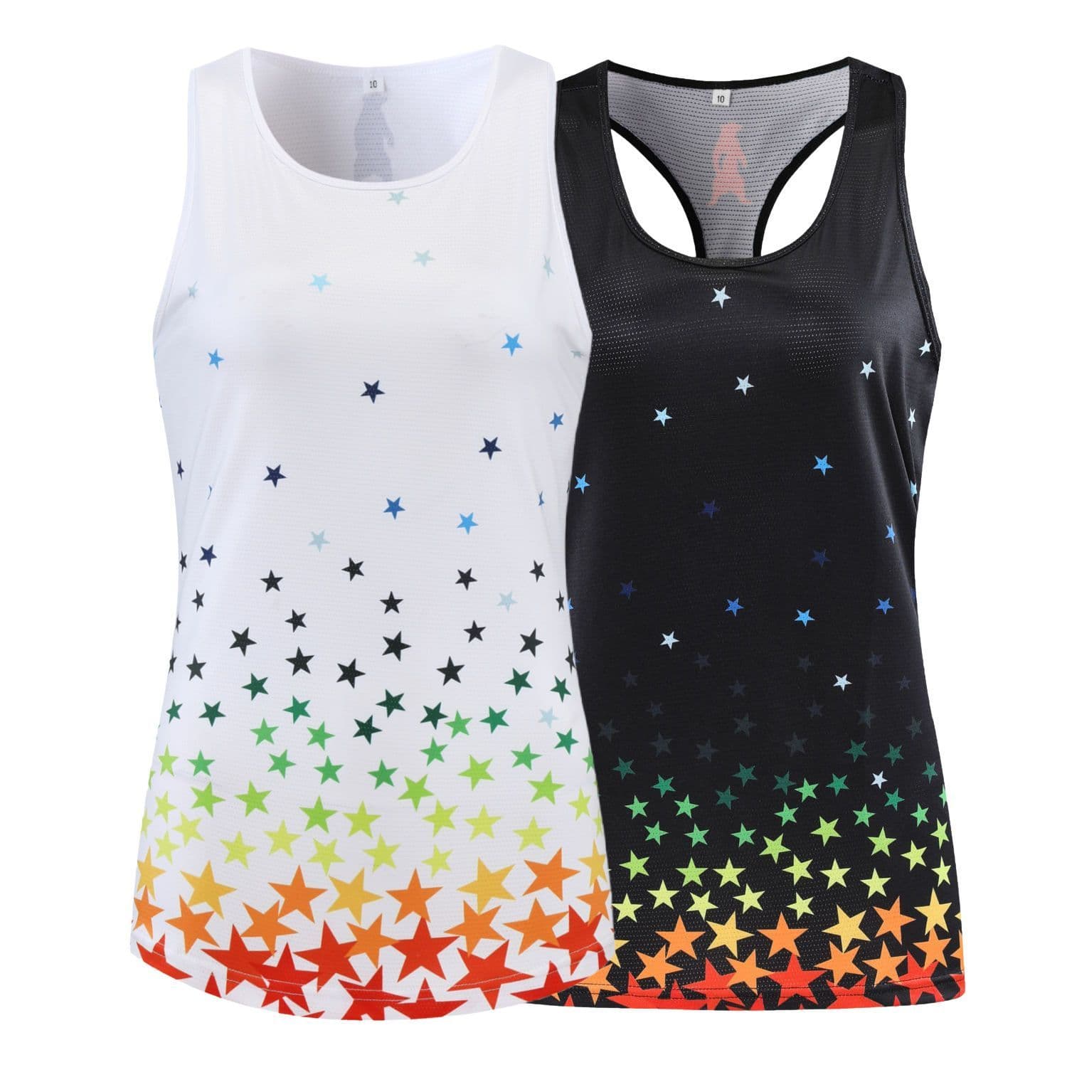 Redbear Sports Womens Gradient Star Print Workout Running Vest